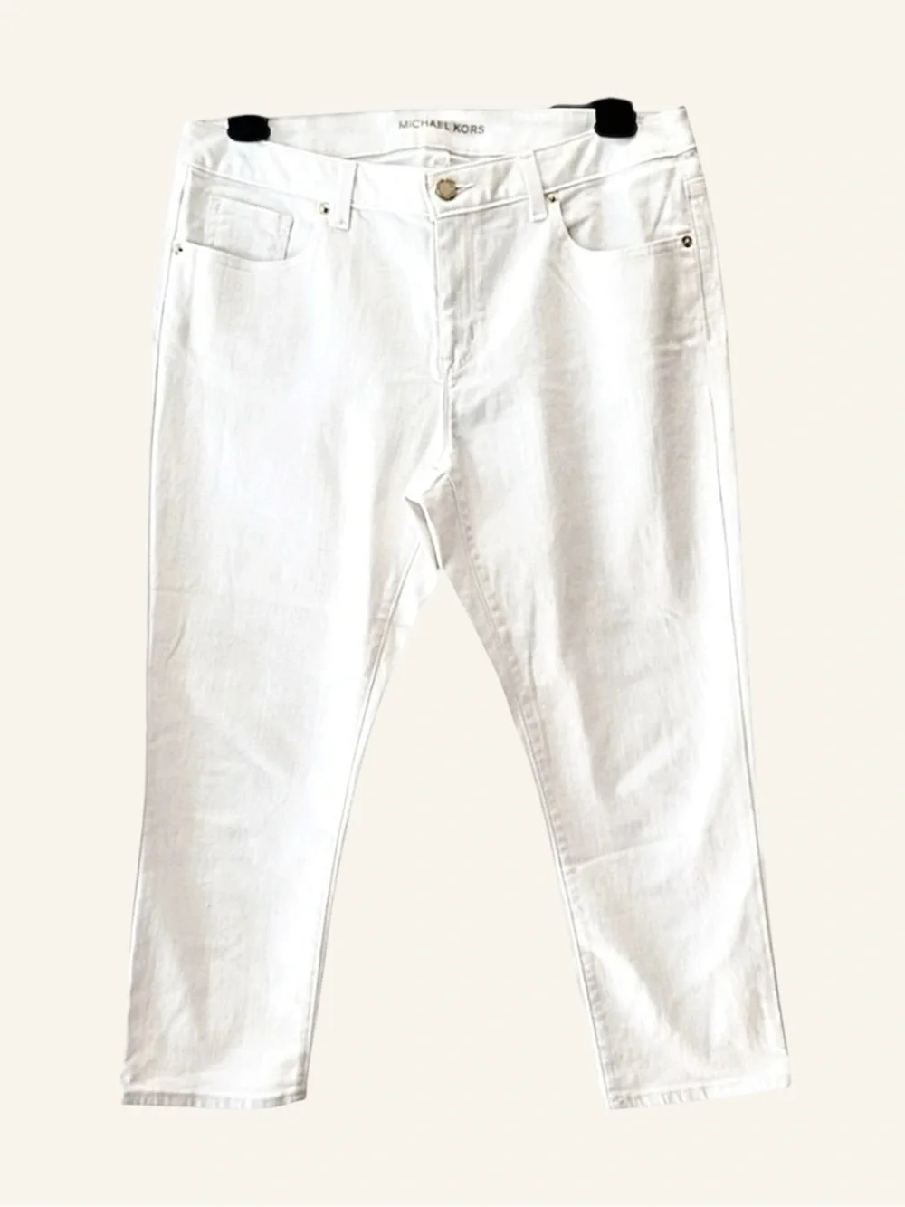 🤍 Michael Kors: White Cropped Jeans | Size 12 | Cotton Spandex